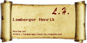 Lemberger Henrik névjegykártya